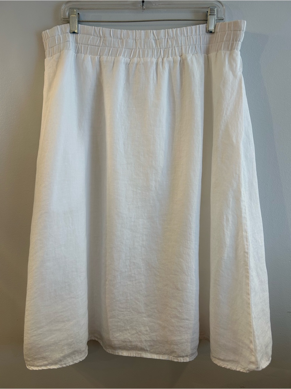 Eileen Fisher White 100% Organic Linen A-line skirt